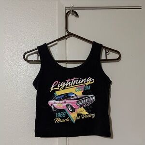 Lightning Custom Black Graphic Tank Top